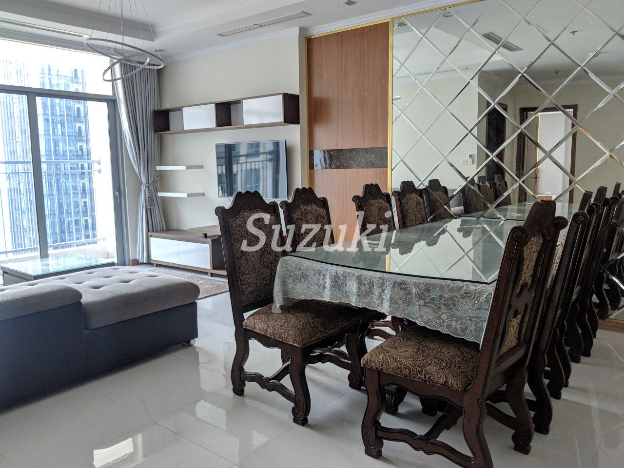 胡志明市最受欢迎的公寓！ Vinhomes中央公园｜3LDK出租118平米-1400$-ST105P5298