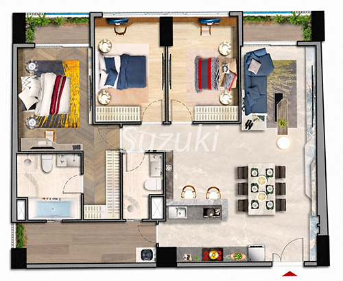 Midtown The Peak 三間房型圖