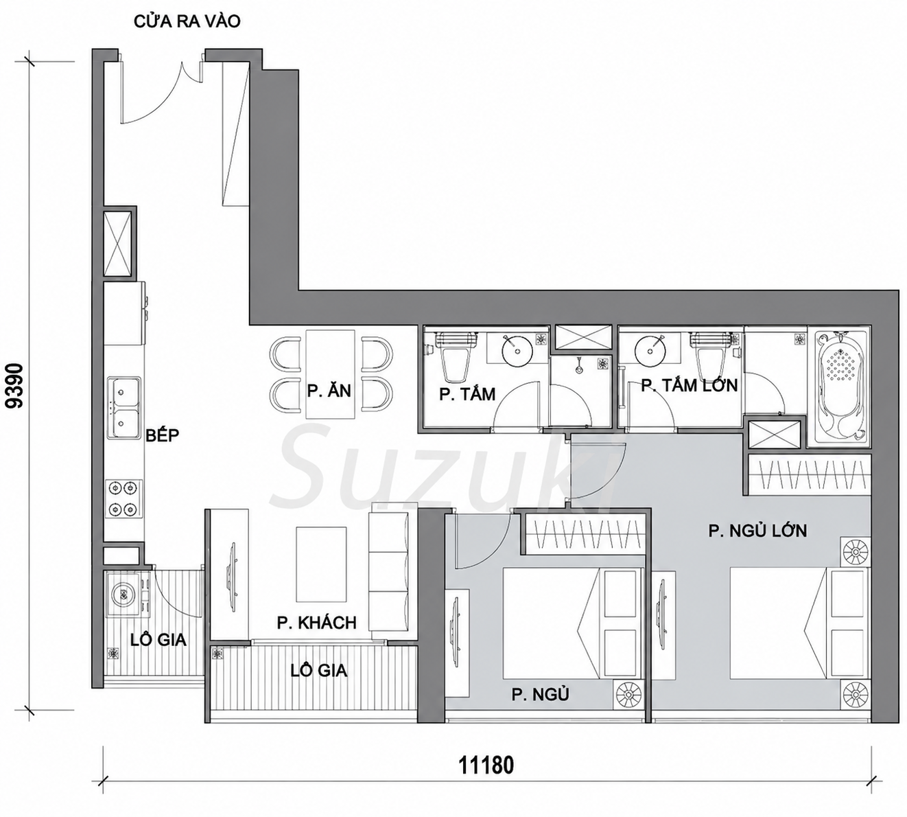 Vinhomes Golden River 2 베드룸 룸