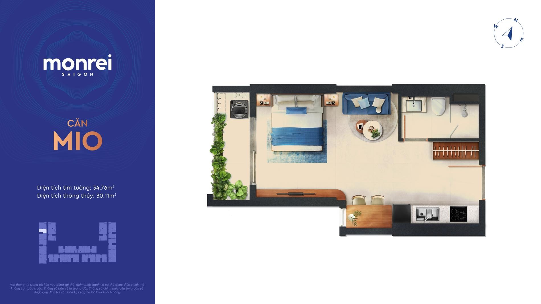 Monrei Saigon Studio (MIO) 平面图